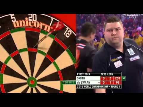 ALMOST 4 180'S IN A ROW! - Jeffrey De Zwaan vs Michael Smith - PDC World Darts Championship 2016