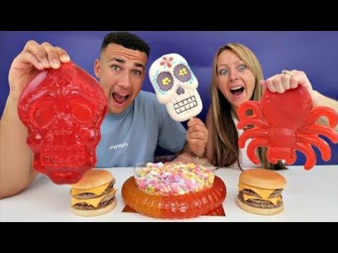 Real Food VS Gummy Food! Gross Giant Candy Challenge - Best Chef Daddy VS Tiana