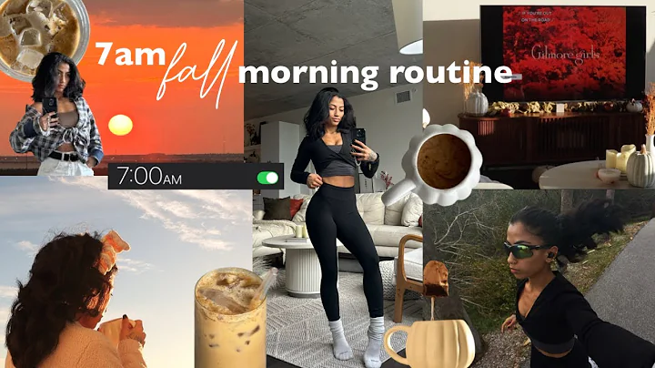 7am fall morning routine🍂 | productive + cozy, cold weather, pumpkin coffee, morning run