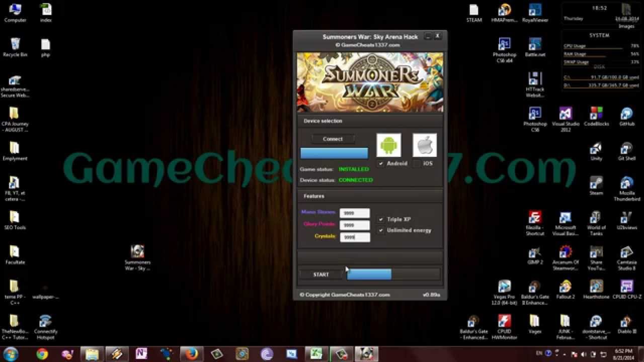 Summoners War Sky Arena Cheats for Android & iOS - Get Unlimited Crystals XP Energy (Free Download)