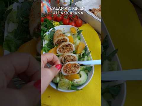 CALAMARI RIPIENI ALLA SICILIANA #shortvideo #ricettafacile #ricettasiciliana