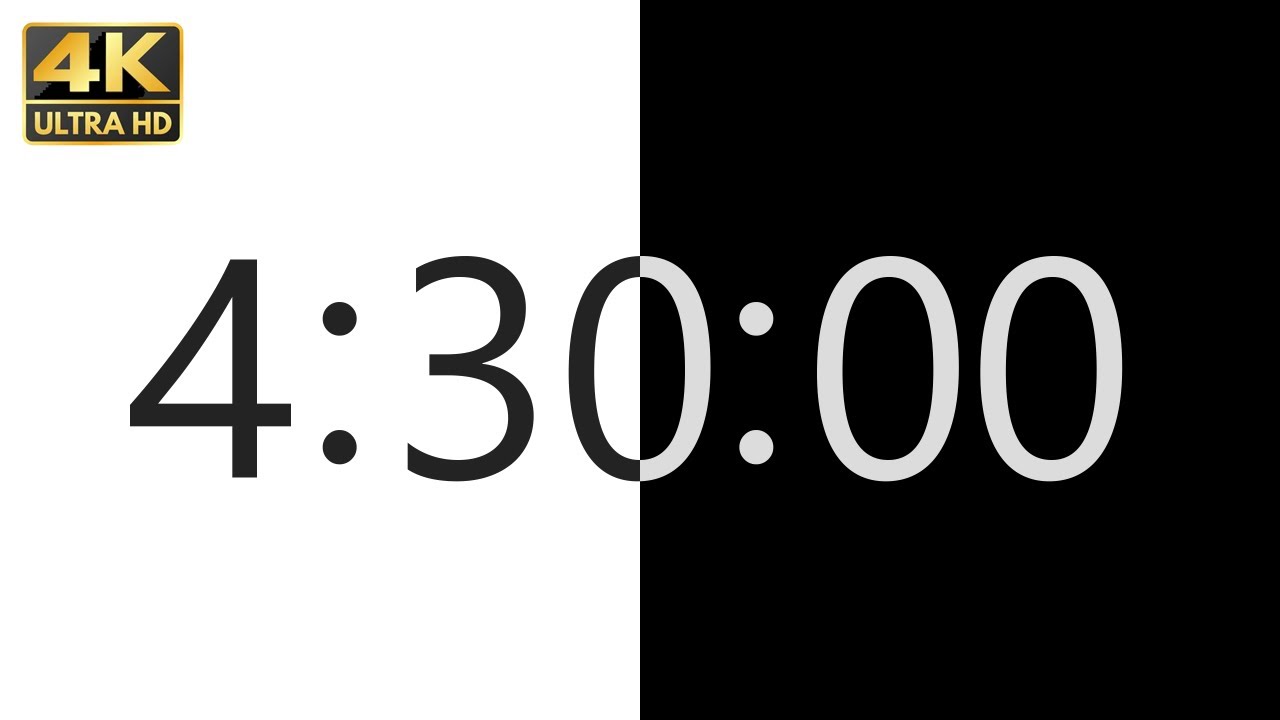 4:30 Hour ( 270 Minute ) Countdown Timer | Visual Background Inversion ...