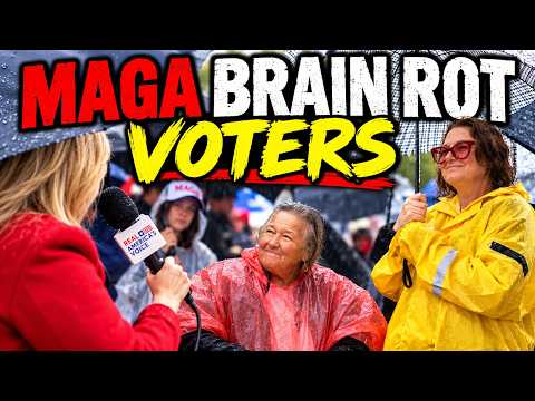 BRAIN ROT MAGA Voters Spew IGNORANT NONSENSE Outside Trump Rally