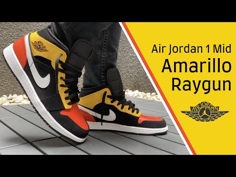 air jordan 1 mid se black amarillo team orange