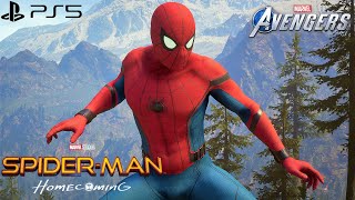 Marvel's Avengers - NEW Spider-Man Homecoming Suit Gameplay 4K 60FPS (PlayStation 5)
