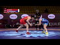 Round 1 WW - 68 kg: F. ZHOU (CHN) v. M. ZHUMANAZAROV (KGZ)