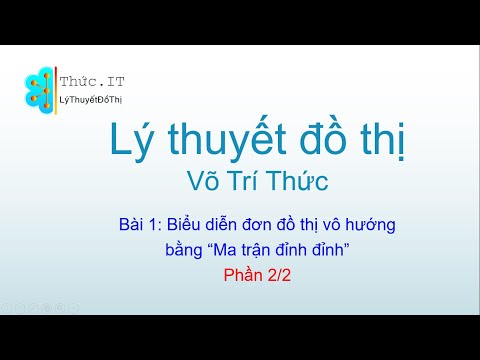 Video Bài 1- Lý thuyết đồ thị - Biểu diễn đơn đồ thị vô... - youtube