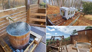 Secret Hot Spring above Clouds by Train in Japan