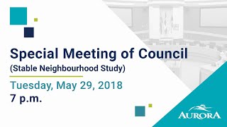 May 29, 2018 Special Meeting of Council