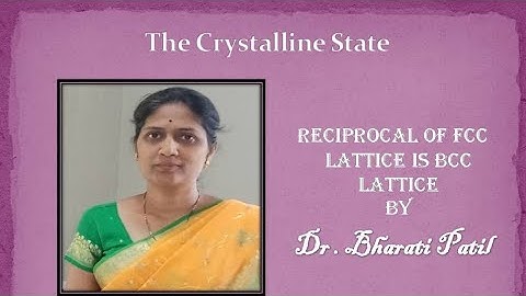 Reciprocal of FCC lattice is BCC Lattice