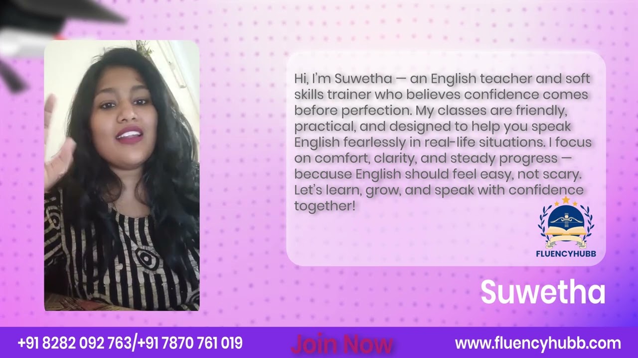 Start English Communication Journey with Suwetha senthil | FluencyHubb