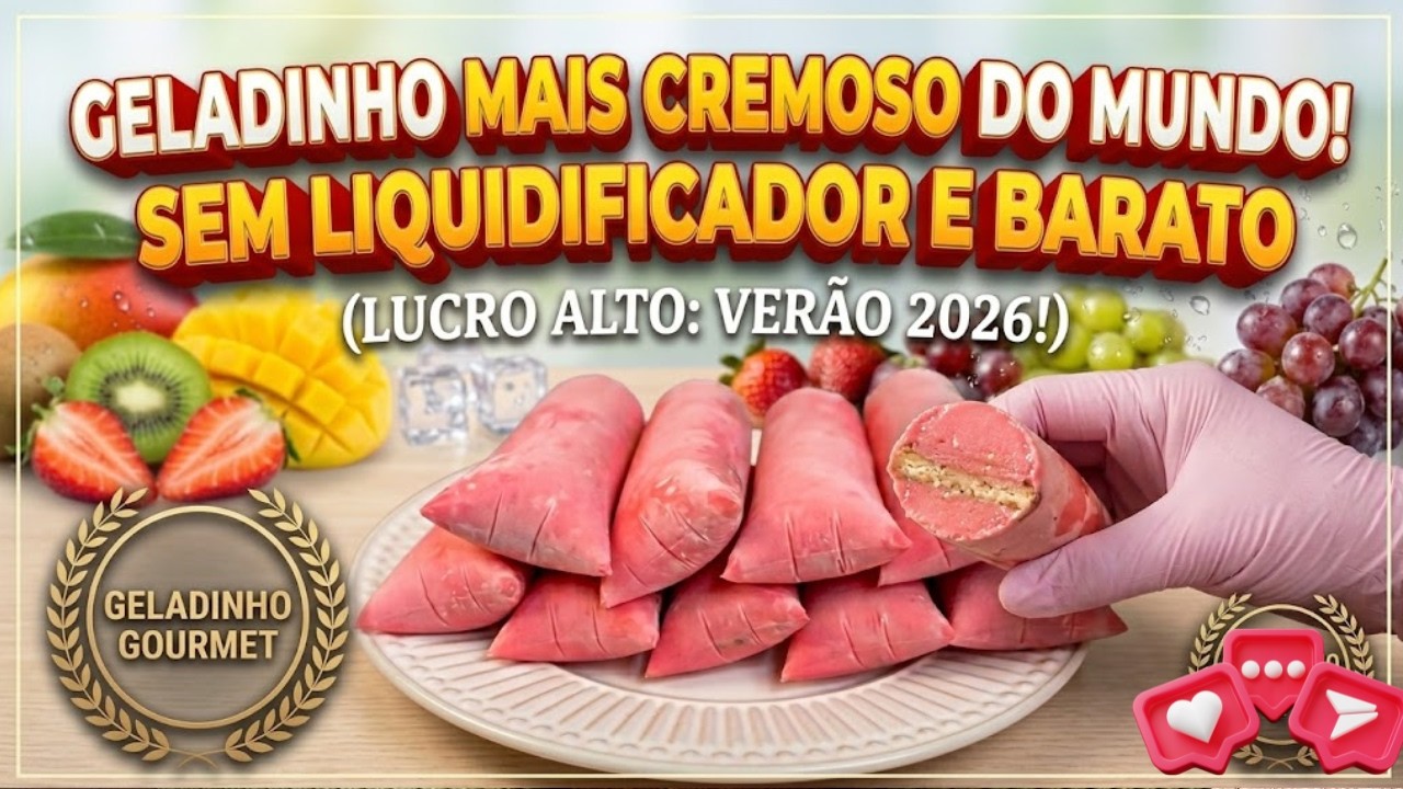 COMO FAZER GELADINHO CREMOSO SEM LIQUIDIFICADOR: 2 Receitas Baratas para o Verão 2026.