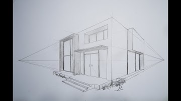 architectural how to draw a simple modern house in 2 point perspective #54