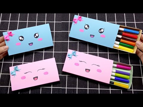 Cách làm Hộp Đựng Bút bằng giấy siêu Cute | How to make a paper pencil box | Liam Channel