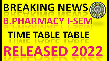 student alert| kakatiya university| b.pharmacy I-sem time table released 2022 | exam dates& timings