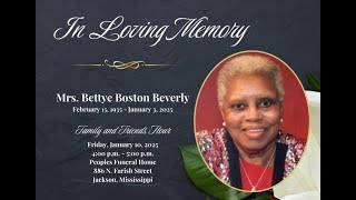 The Home Going Celebration of Mrs.Bettye Boston Beverly