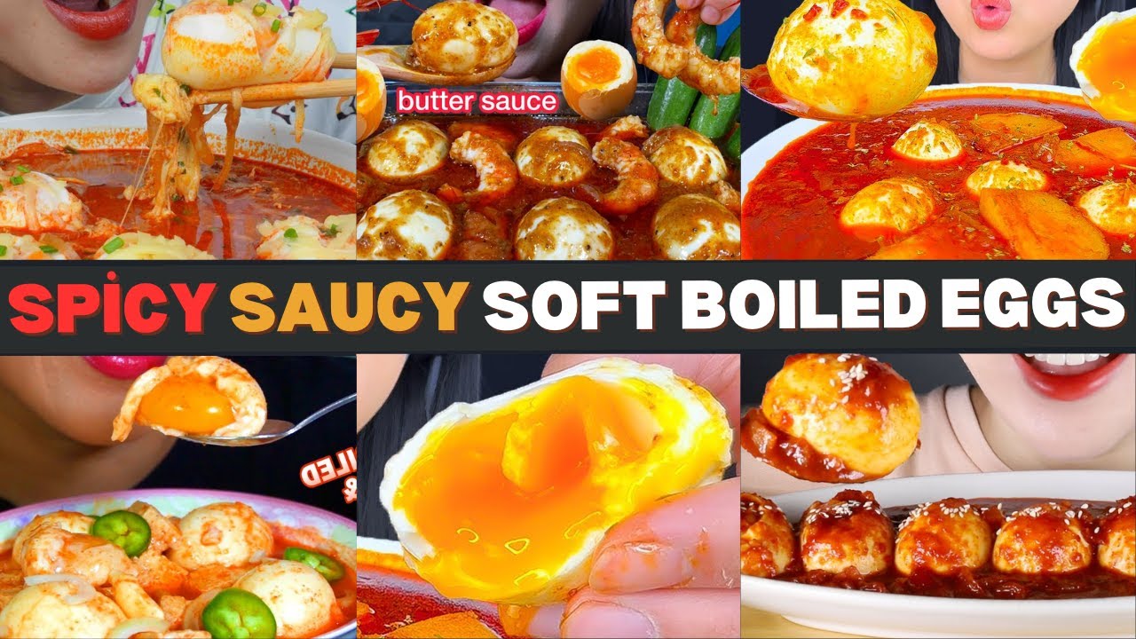 🔥 Spicy Soft Boiled Egg Lovers REJOICE! | ASMR Mukbang Compilation | Ultimate Egg Feast! 🍳🌶️