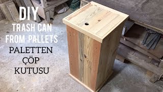 Making a trash can from pallets