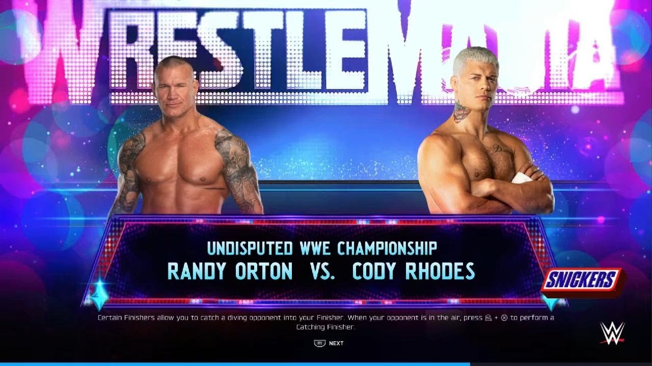 Randy Orton Vs Cody Rhodes for the Undisputed WWE championship