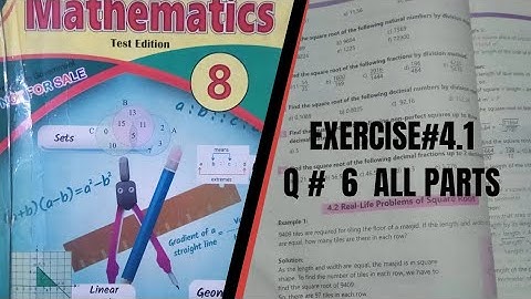 Exercise 4.1 Q 6 Class 8 Maths Unit 4 square roots and cube roots / Exercise 4.1 division method