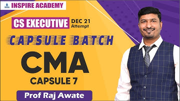 Corporate and Management Accounting  I CS Executive Revision I Capsule batch I lecture 7