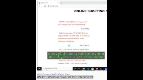 ONLINE SHOPPING CHAT BOT PYTHON PROJECT