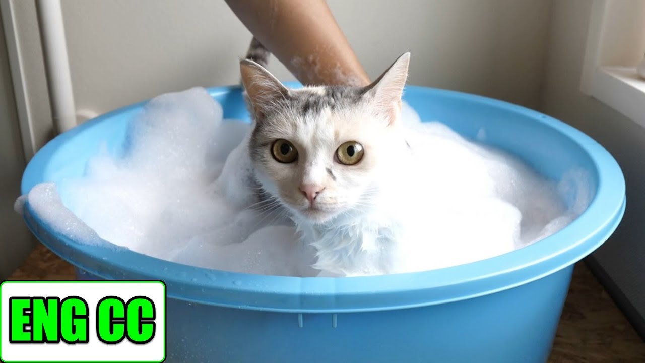 like a prayer A cat who first experienced high-class shampoo for pet【Eng CC】