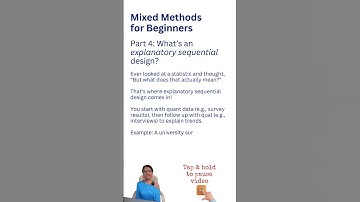 Mixed methods explained - explanatory sequential design