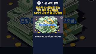 연소득 $20만불도 받는 미국 대학 무상지원금, 90%가 신청 안 해서 날린다 #shorts