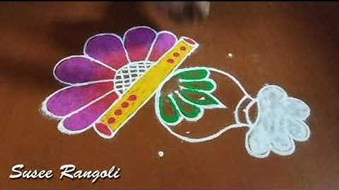 Easy Krishnashtami special Rangoli  5x3 Dots👍 janmashtami/Krishna Jayanthi kolam @suseerangoli5512 ​