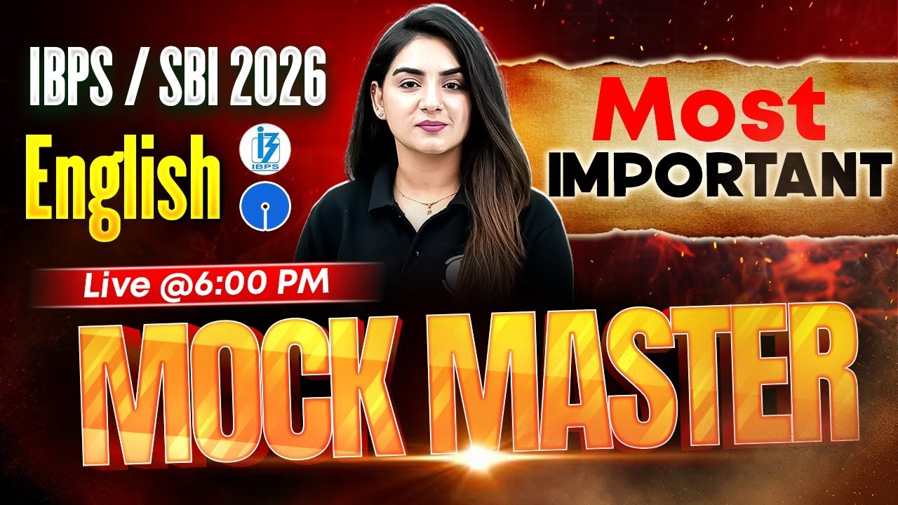 IBPS/SBI Exams 2026 | English Mock Test | English for Bank Exams | by Anchal Ma'am