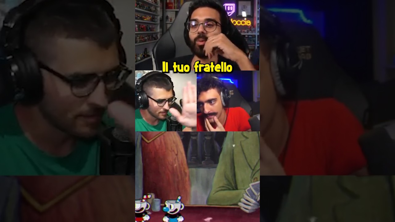 Dario Moccia assiste Poly e Mario Sturniolo durante Cuphead 