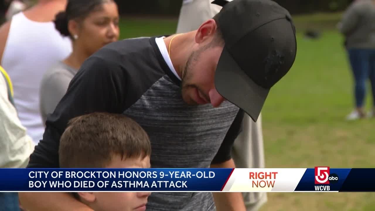 Balloons fill sky in honor of Brockton child who died after asthma attack