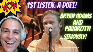 Amazing Duet Pavarotti & Bryan Adams Very 1St Reaction. \