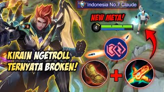 KIRAIN BUILD NGETROLL TERNYATA DILUAR NALAR! CLAUDE BEST BUILD & EMBLEM! | TOP GLOBAL CLAUDE - MLBB