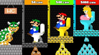 Toilet Prank: Mario, Luigi and Peach Challenge Poor To Rich Toilet! screenshot 2