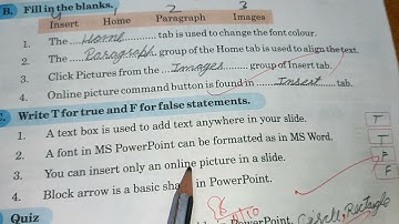 Class-4 | Computer Lesson -6 Working on MS Powerpoint 2016 | Part-4 | Question / Answer