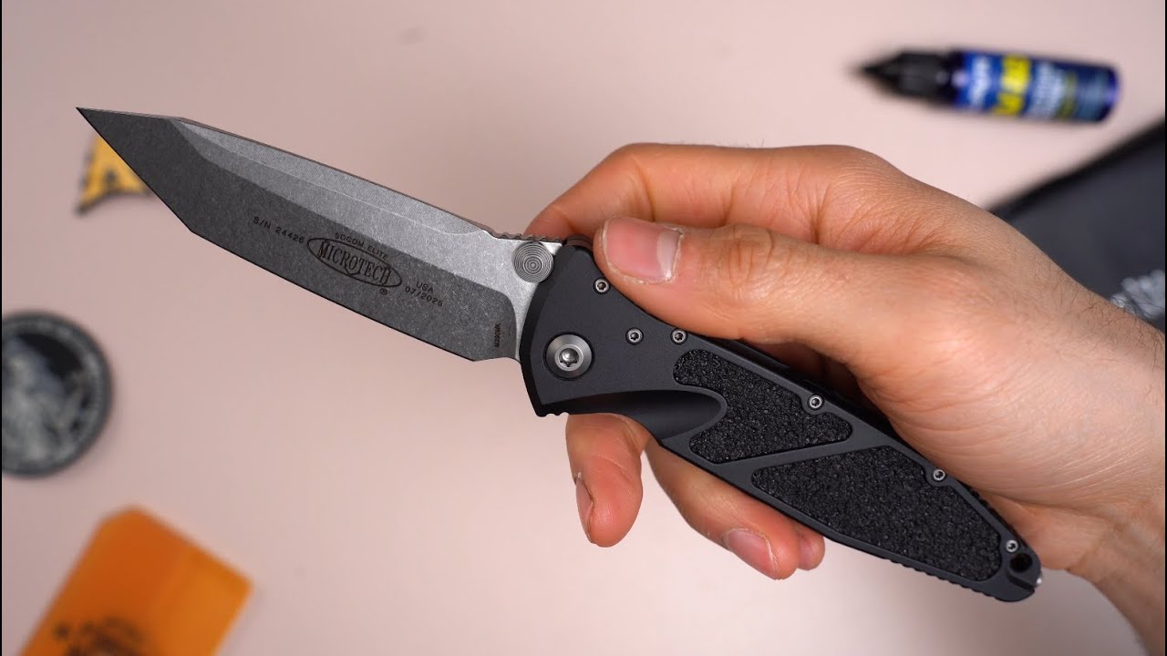 Нож Microtech SOCOM Elite T/E stonewash сталь M390 рукоять Black Aluminium (161-10)