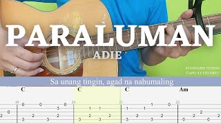 PARALUMAN - ADIE FINGERSTYLE GUITAR COVER TUTORIAL (TAB + CHORDS + LYRICS) chords