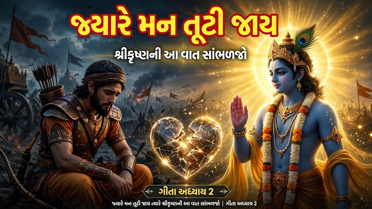 🚩 જ્યારે મન તૂટી જાય ત્યારે શ્રીકૃષ્ણની આ વાત સાંભળજો | ગીતા