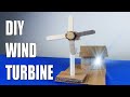 Working model of a wind turbine from cardboard | School Science project