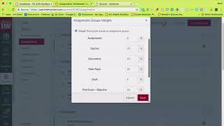 Canvas Assignments: Weighted Grading Groups