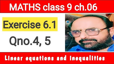 Exercise 6.1 unit 6 linear equation and inequalities class 9 new Mathematics book ch 6 Sindh board