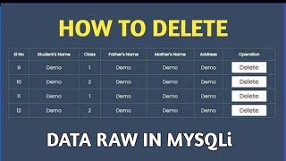 HOW TO DELETE DATA FROM THE DATABASE WITH #PHP LANGUAGE