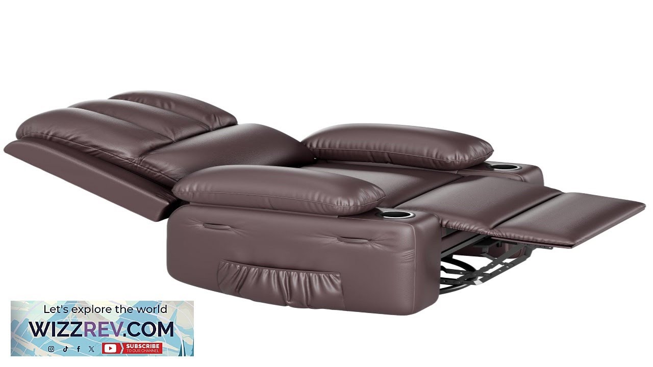 Garvee Leather Recliner Chair Extra Wide 26.8" Manual Rocking Recliner w Comfortable