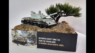 Destroyer Soviet Tank T-55 from the Syrian Army - Diorama Lindberg 1/35
