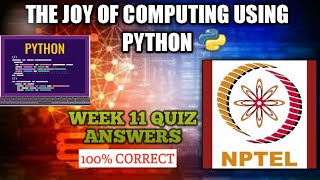 NPTEL The Joy of Computing Using Python Week 11 Quiz Answers 2021 |  NPTEL Course Quiz Answers 2021