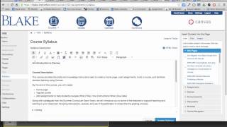 Creating a Home Page in Canvas using the Syllabus