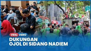 Ojol Unjuk Gelar Unjuk Rasa Bela Nadiem Di Sidang Dakwaan Pengadilan Tipikor