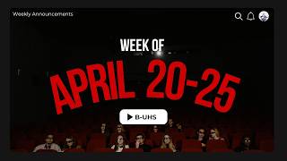 April 20-25, 2026 Announcements